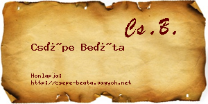 Csépe Beáta névjegykártya