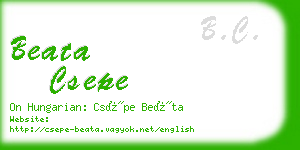 beata csepe business card